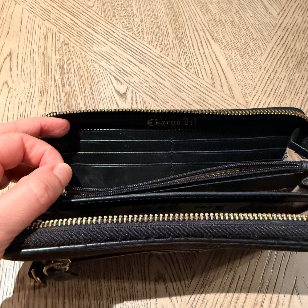 Vintage Juicy Couture Wallet Black Crown Velour Scottie Long Y2K Card ID 8" x 4" - Picture 8 of 8